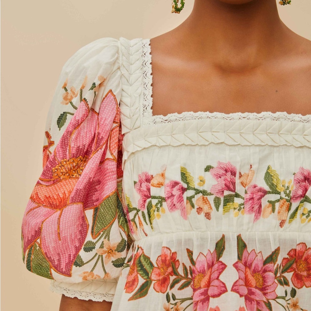 Farm Rio Off White Summer Fruit Blouse
